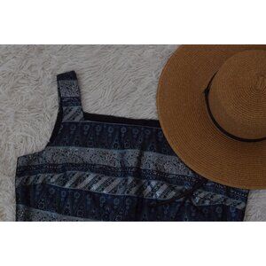 Vintage 90s Fitted J. R. Nites Acetate/Metallic Fitted Sleeveless Zippered Blous